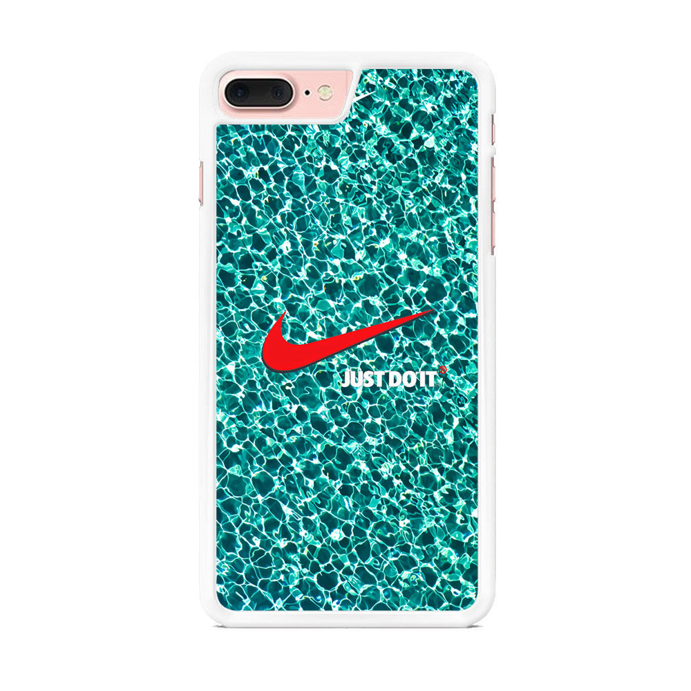 Nike Red Shiny iPhone 7 Plus Case Rubber White (2D Case)