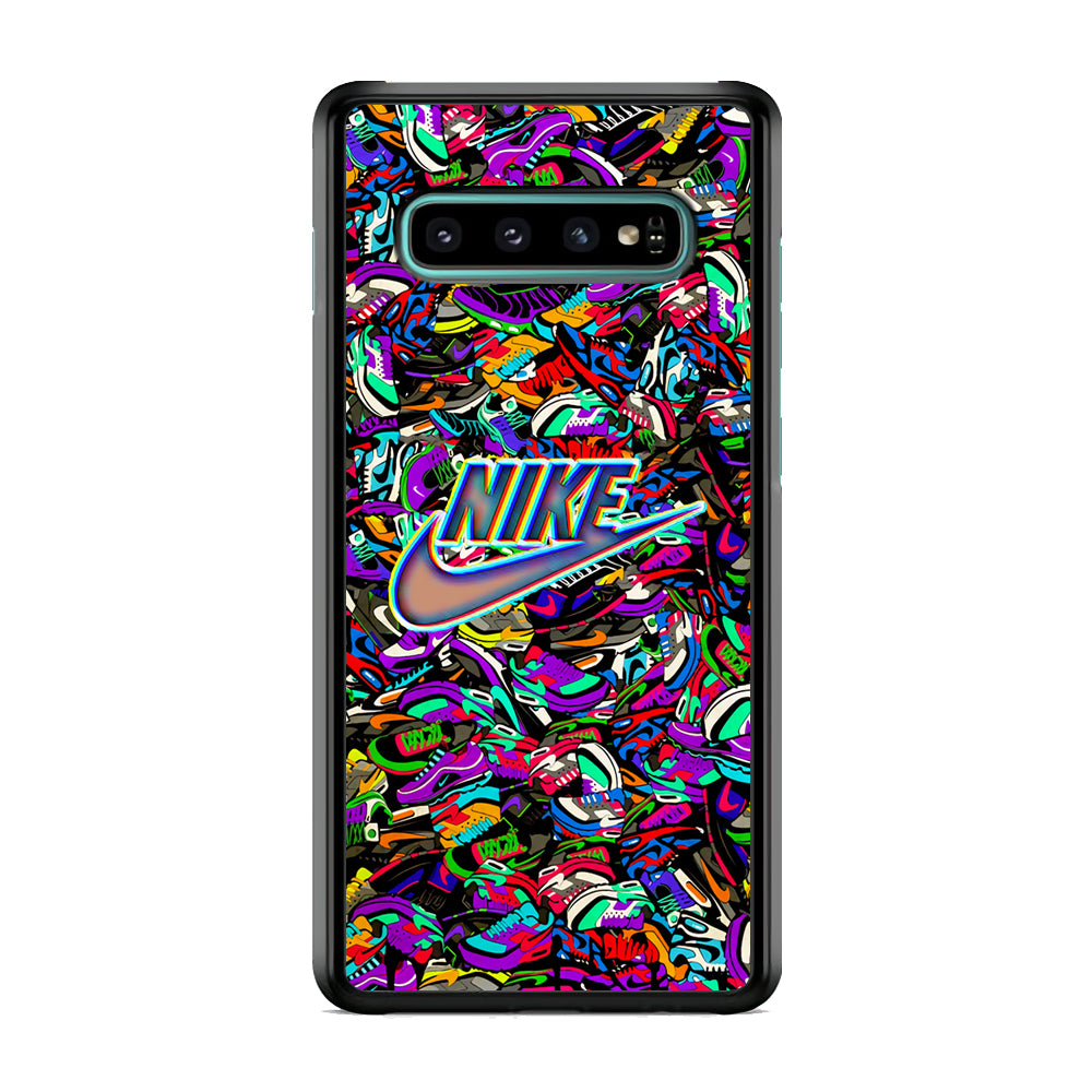 Nike Shiny Emblem in Doodle Art Samsung Galaxy S10 Case