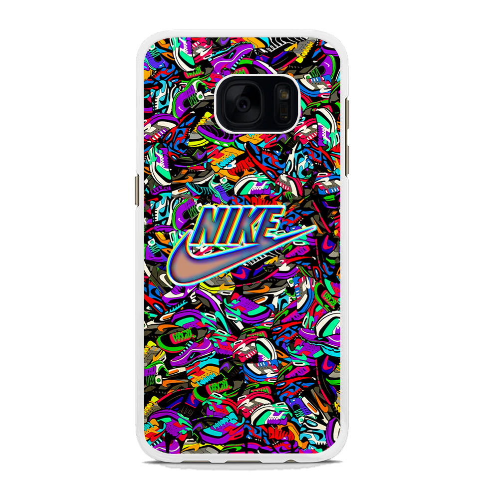 Nike Shiny Emblem in Doodle Art Samsung Galaxy S7 Edge Case