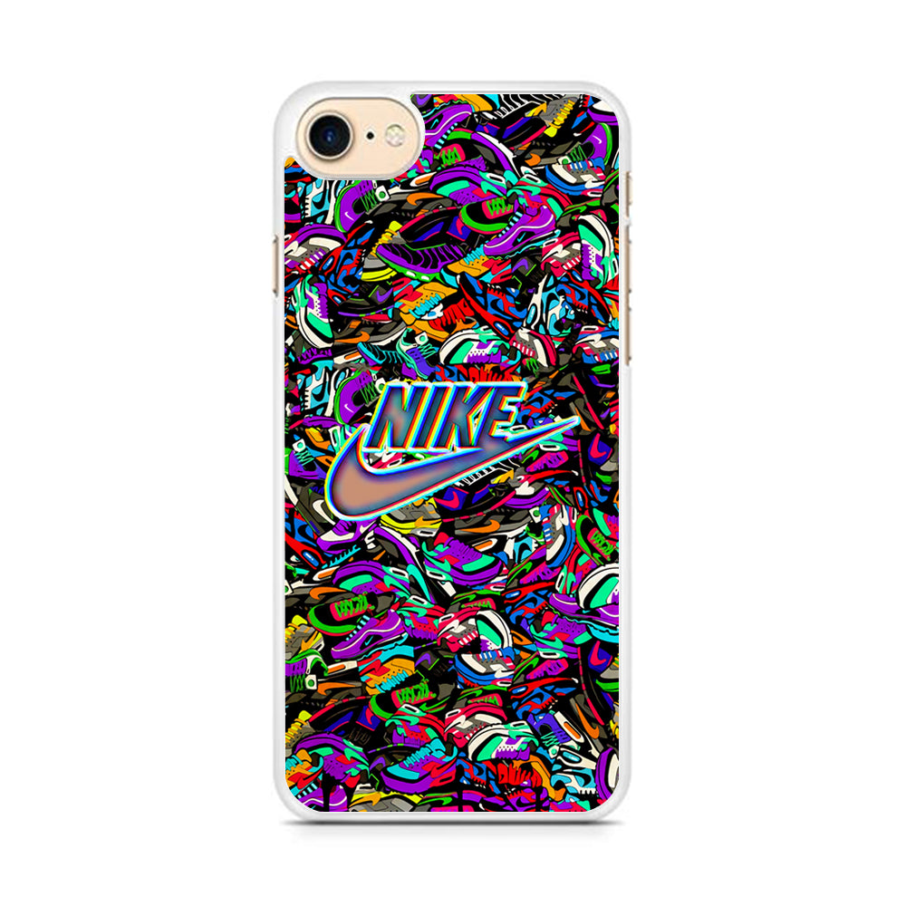 Nike Shiny Emblem in Doodle Art iPhone 8 Case