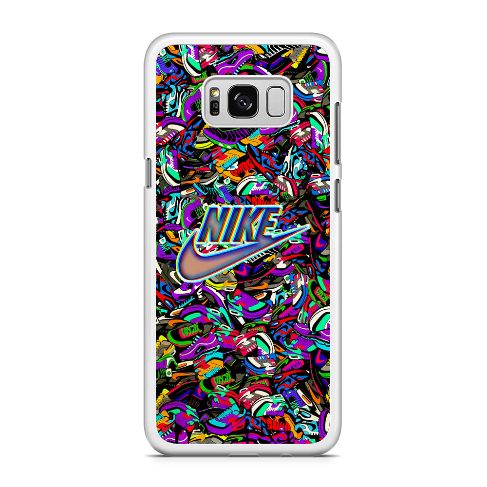 Nike Shiny Emblem in Doodle Art Samsung Galaxy S8 Plus Case Rubber White (2D Case)