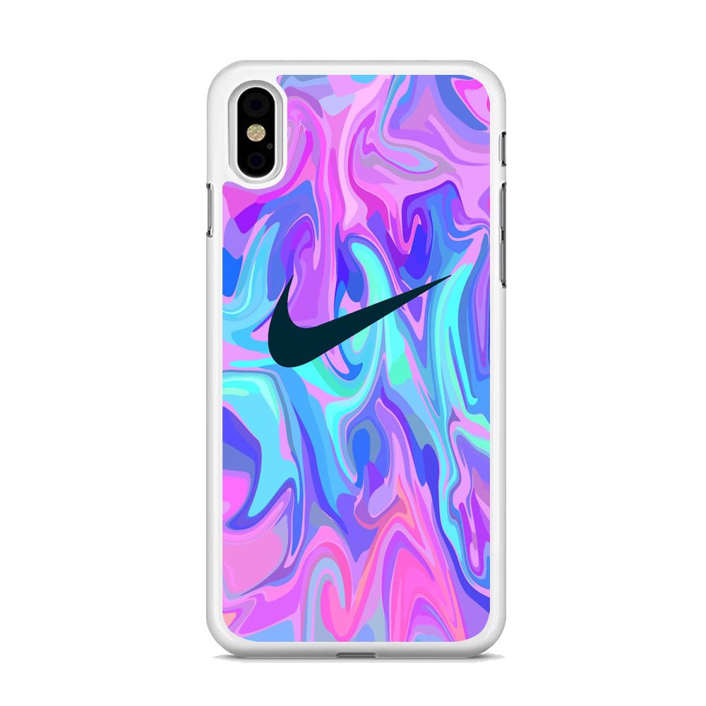 Nike Soft Marble Navy Logo iPhone X Case