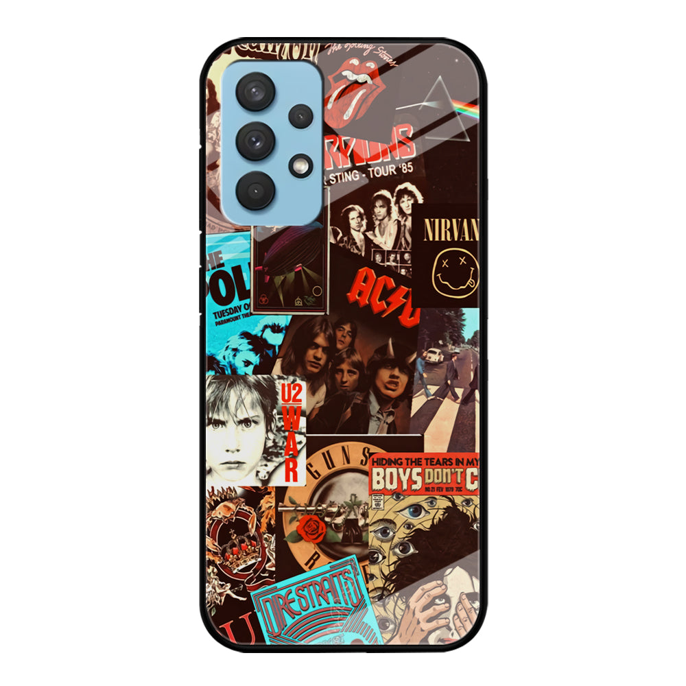 Old Poster of Rock's Samsung Galaxy A32 Case Tempered Glass Case