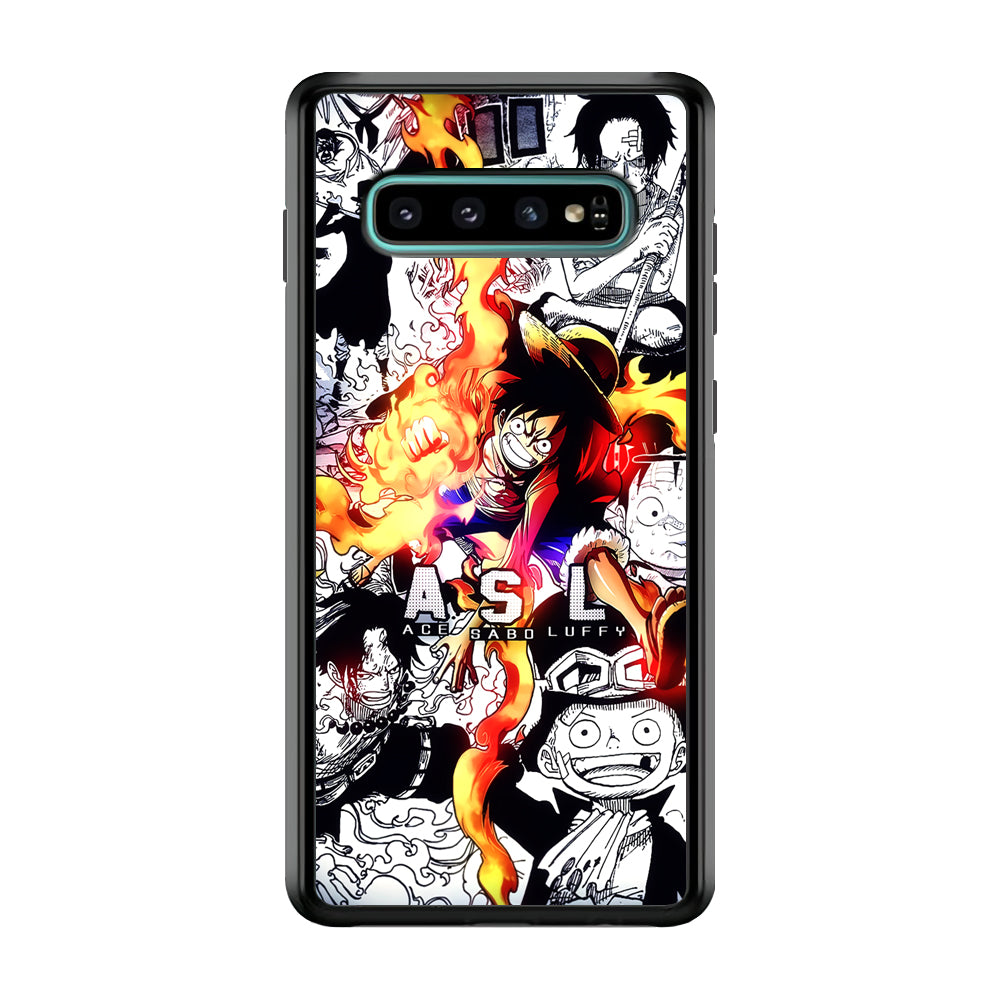 One Piece Trio Ace Sabo Luffy Samsung Galaxy S10 Plus Case