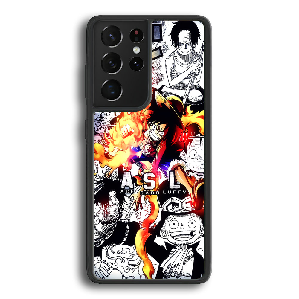 One Piece Trio Ace Sabo Luffy Samsung Galaxy S21 Ultra Case - Carneyforia
