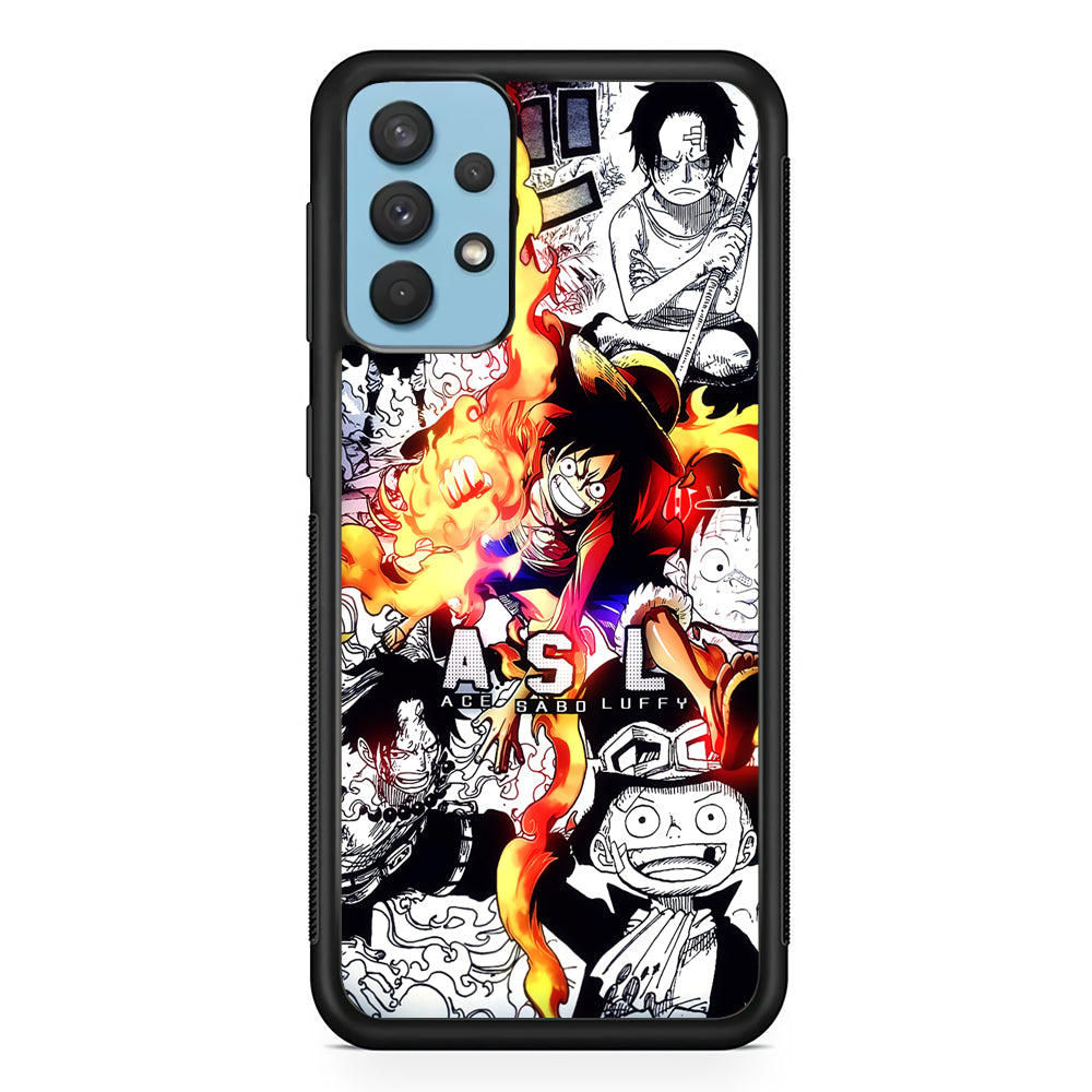One Piece Trio Ace Sabo Luffy Samsung Galaxy A32 Case