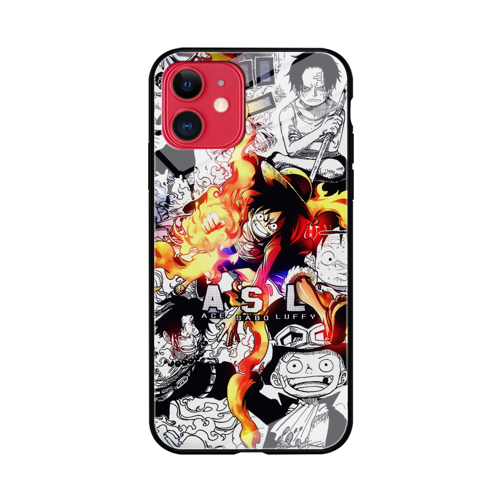 One Piece Trio Ace Sabo Luffy iPhone 11 Case Tempered Glass Case