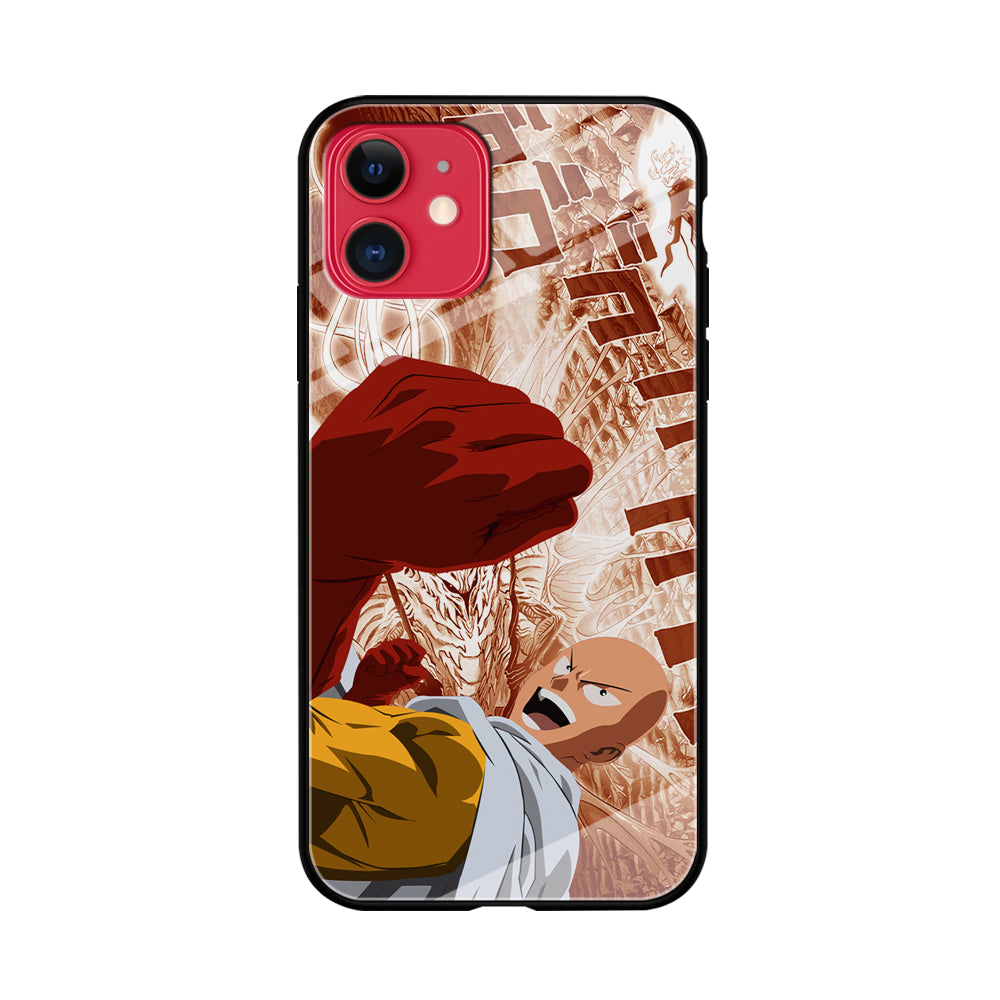 One Punch Man Spirit Shout iPhone 11 Case Tempered Glass Case
