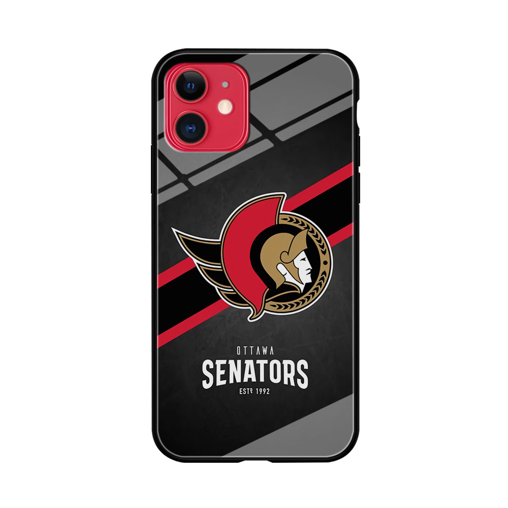 Ottawa Senators Team iPhone 11 Case Tempered Glass Case