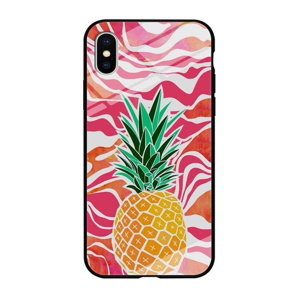 Pineapple Red Wave iPhone X Case