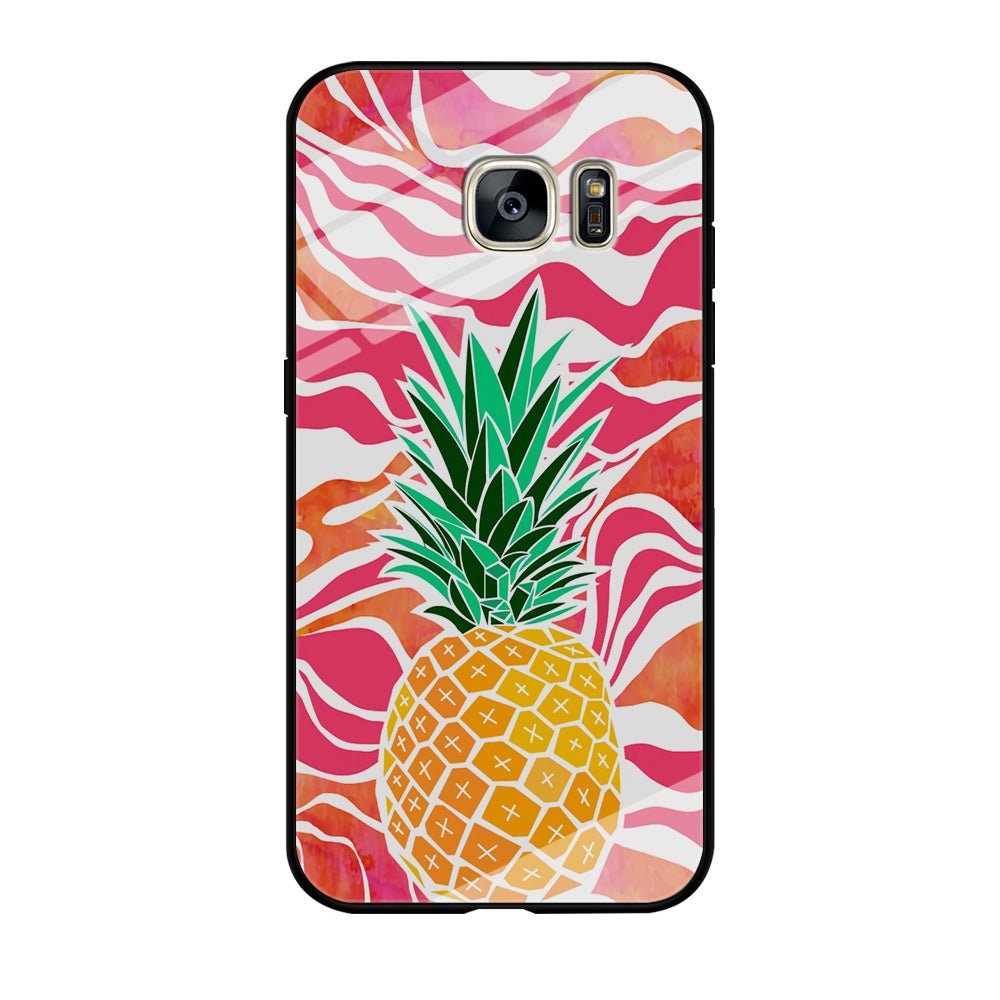 Pineapple Red Wave Samsung Galaxy S7 Edge Case