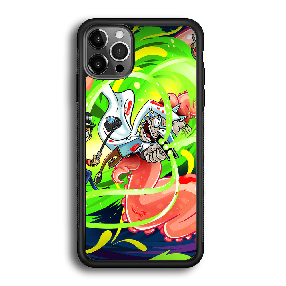 Rick and Morty Flying Shooter iPhone 12 Pro Case