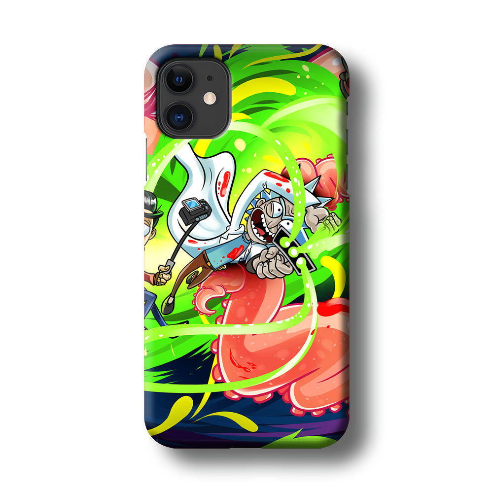 Rick and Morty Flying Shooter iPhone 11 Case