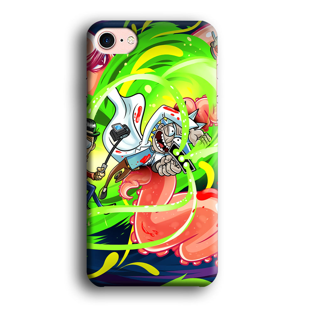 Rick and Morty Flying Shooter iPhone 8 Case
