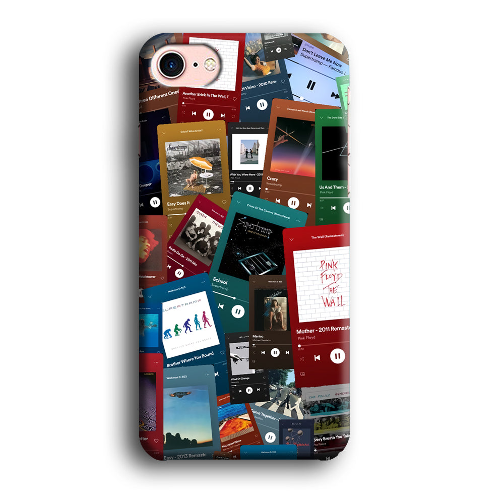 Rock's Song Playlist Collage iPhone 8 Case