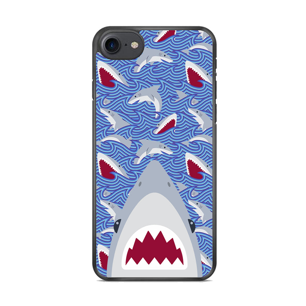 Shark in Sea Surface iPhone 8 Case