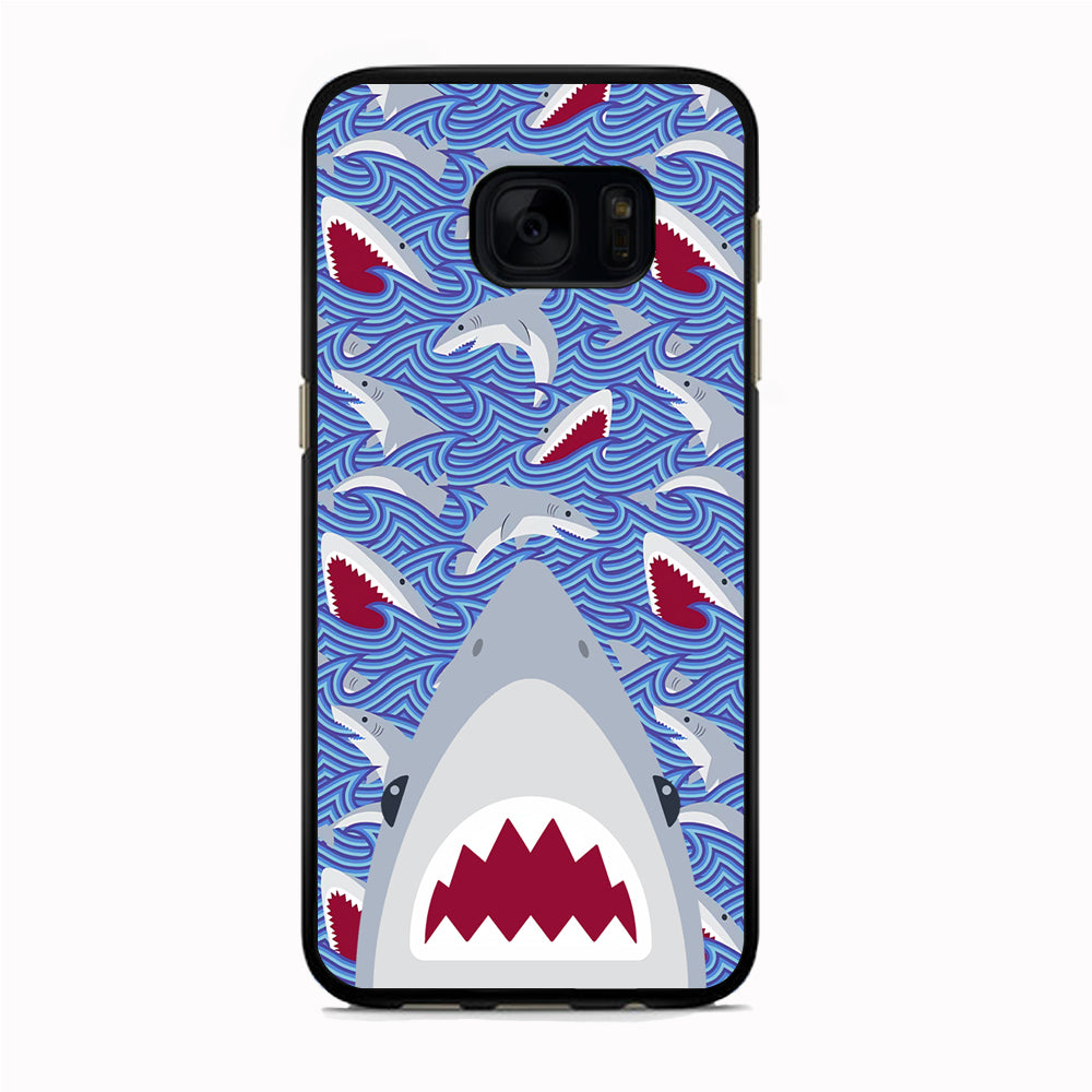 Shark in Sea Surface Samsung Galaxy S7 Case
