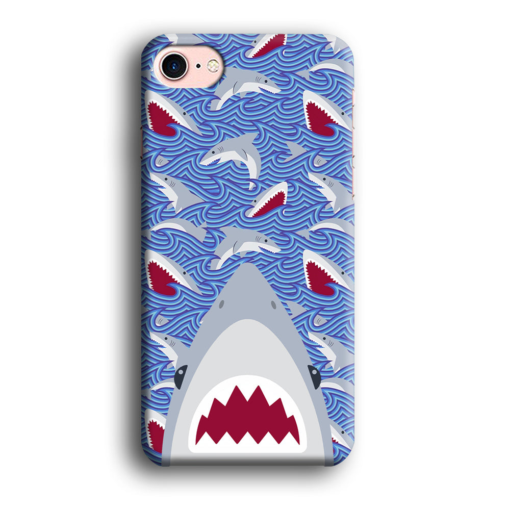 Shark in Sea Surface iPhone 8 Case