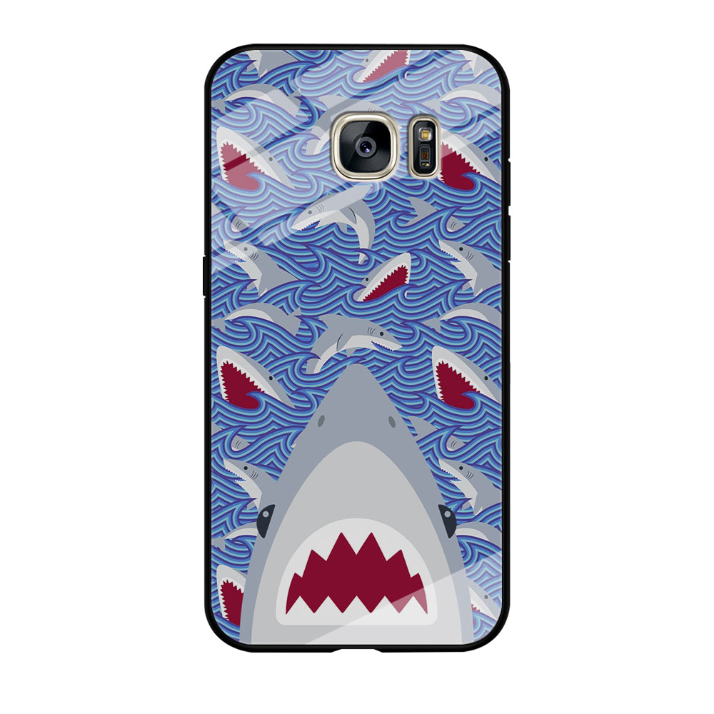 Shark in Sea Surface Samsung Galaxy S7 Edge Case