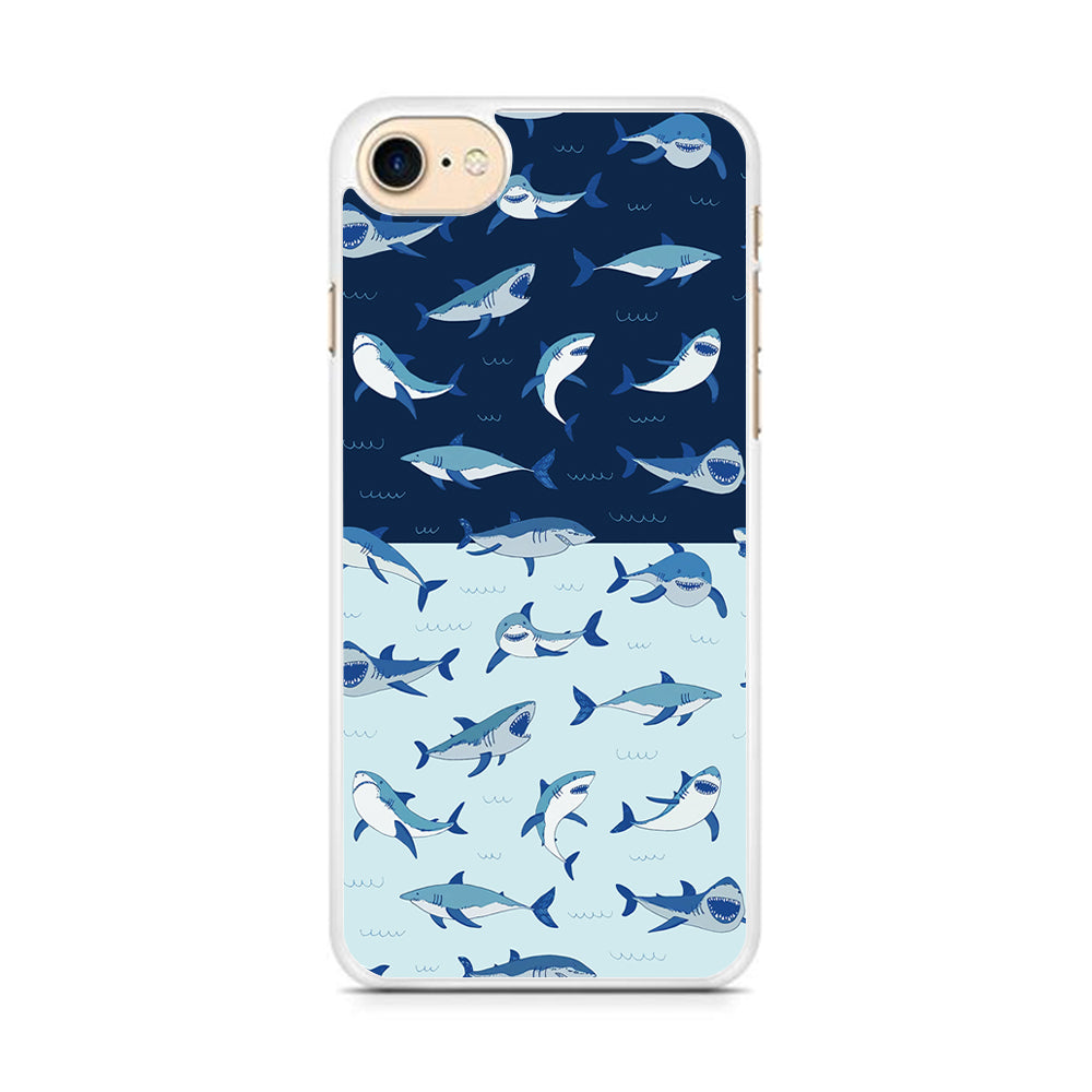 Sharks on The Layer of Ocean iPhone 8 Case