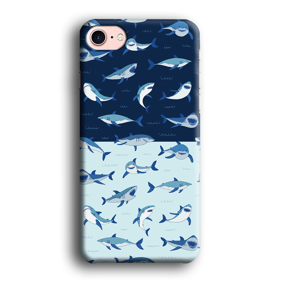 Sharks on The Layer of Ocean iPhone 8 Case