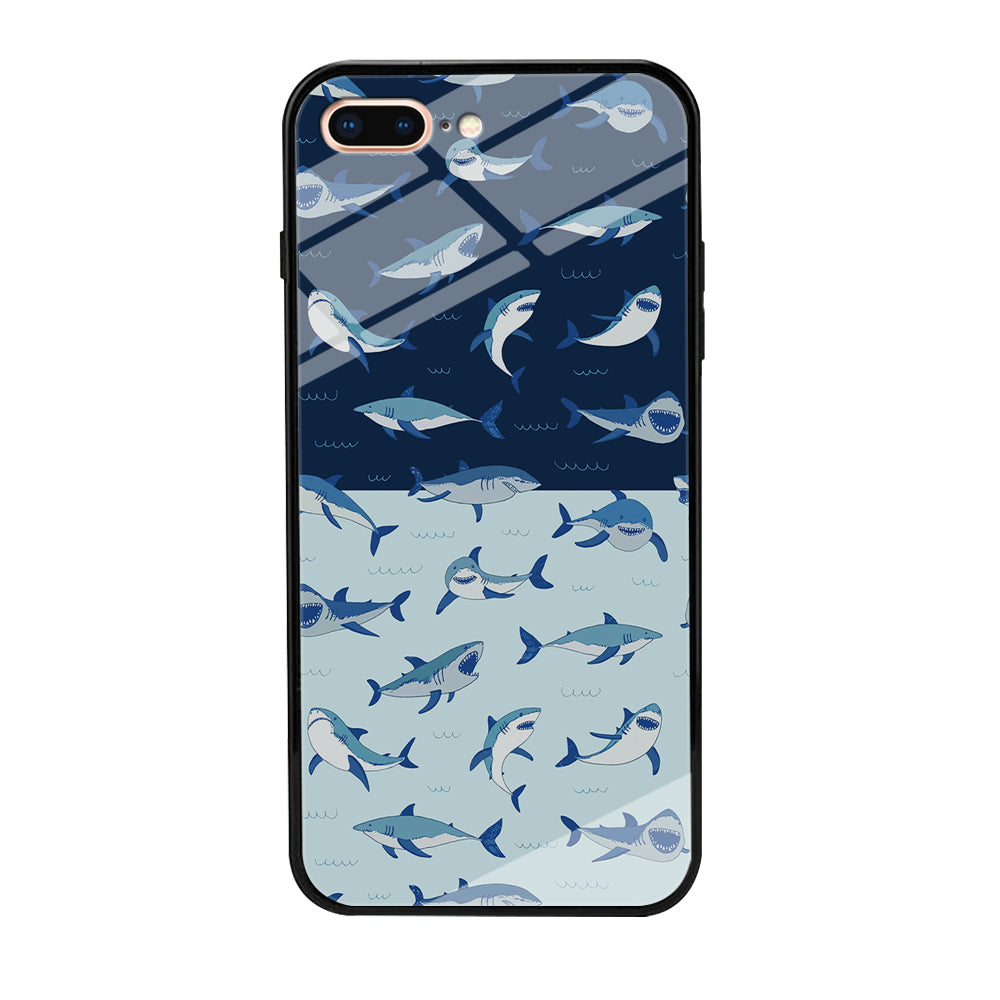 Sharks on The Layer of Ocean iPhone 7 Plus Case
