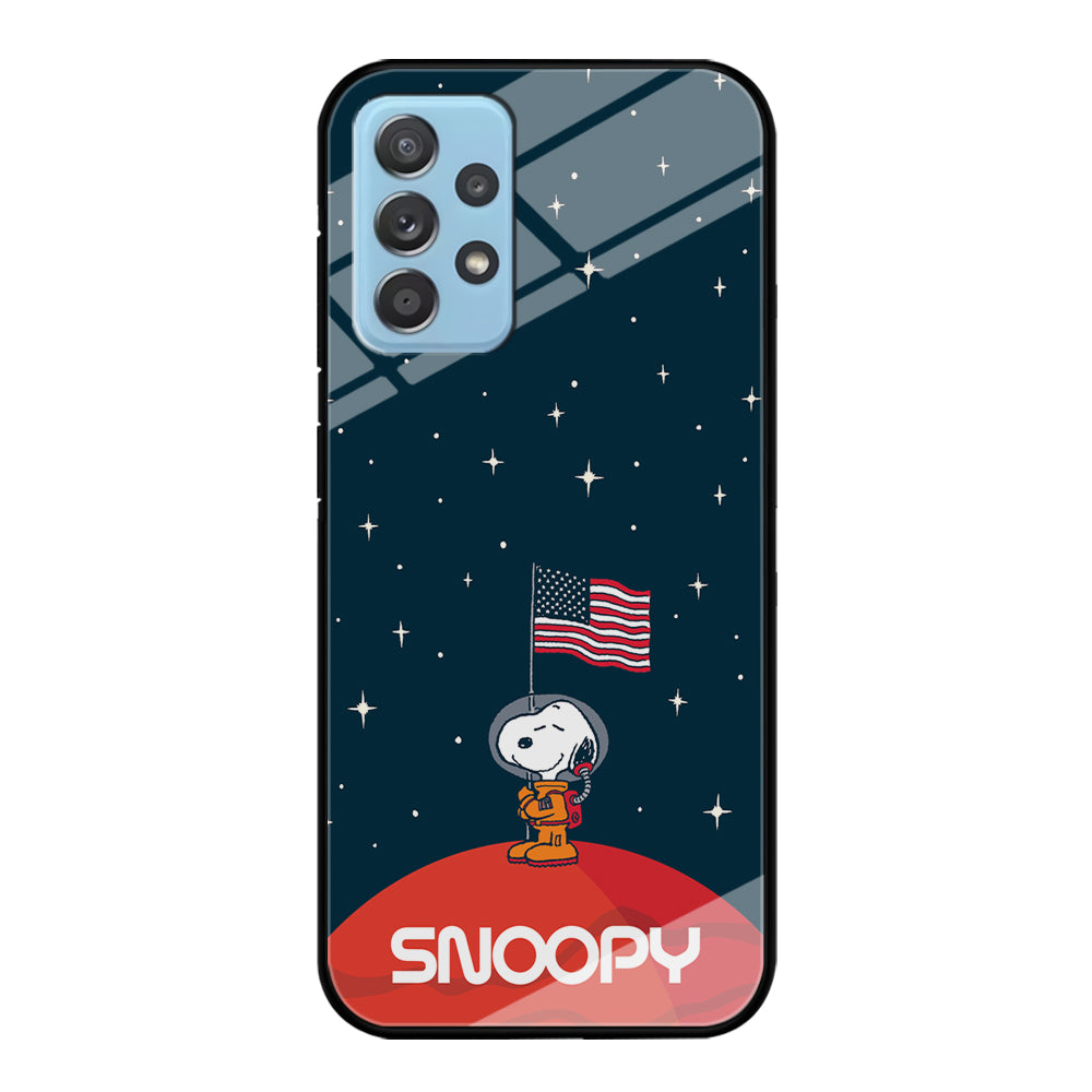 Snoopy Visiting The Moon Samsung Galaxy A52 Case