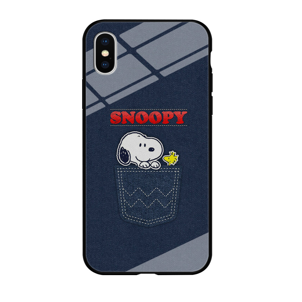 Snoopy And Woodstock In The Pocket Jeans iPhone X Case