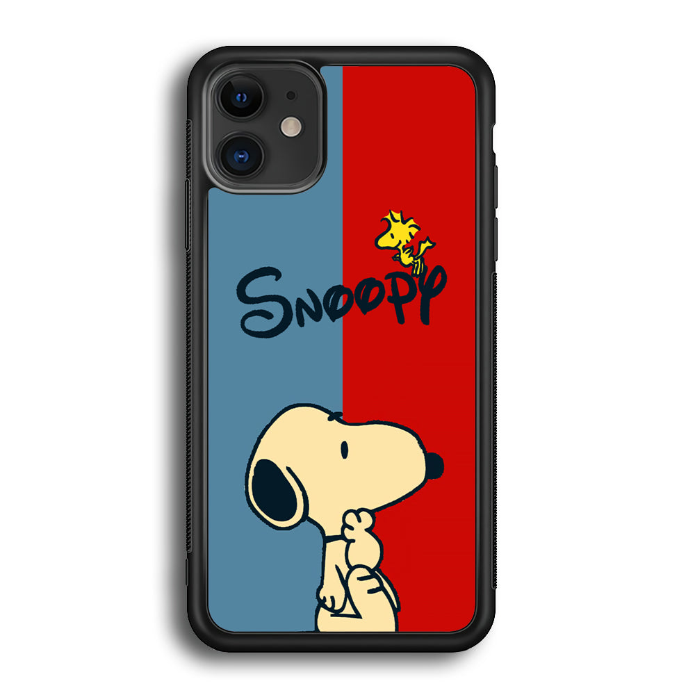 Snoopy Blue and Red Line iPhone 12 Case
