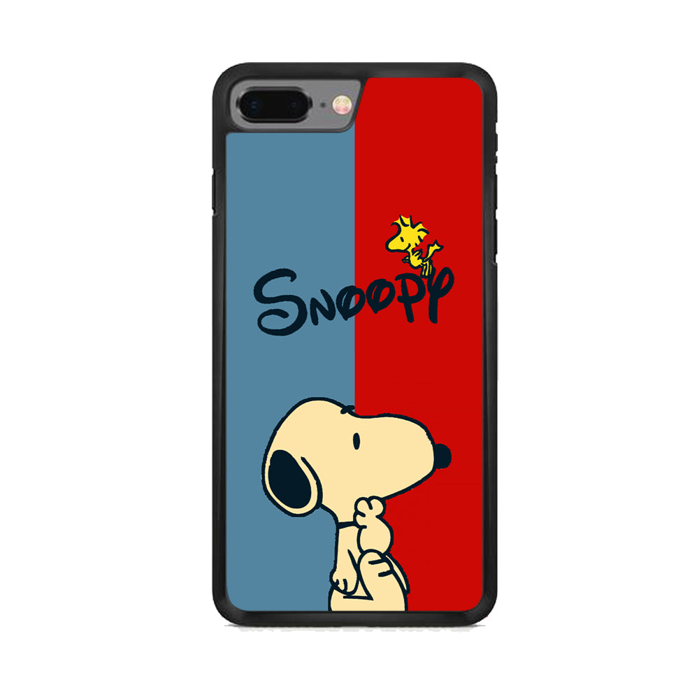 Snoopy Blue and Red Line iPhone 7 Plus Case