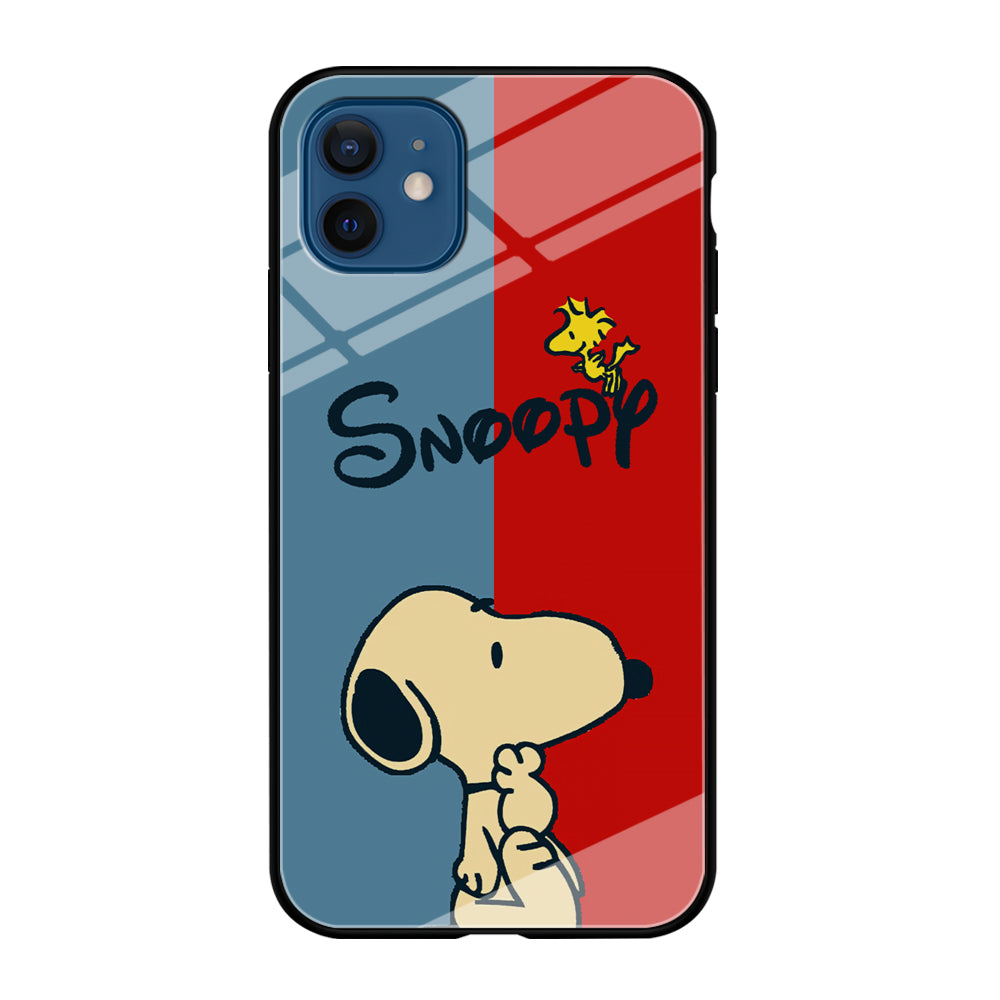 Snoopy Blue and Red Line iPhone 12 Case