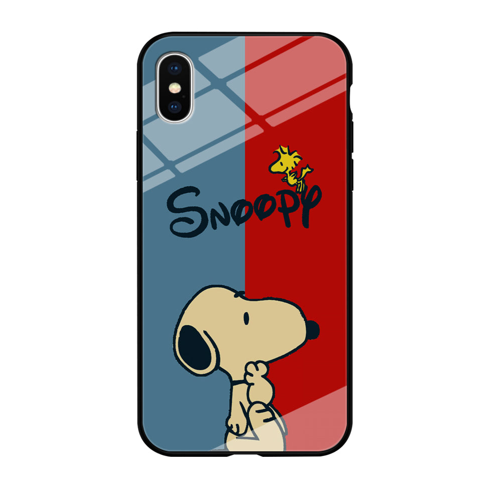 Snoopy Blue and Red Line iPhone X Case