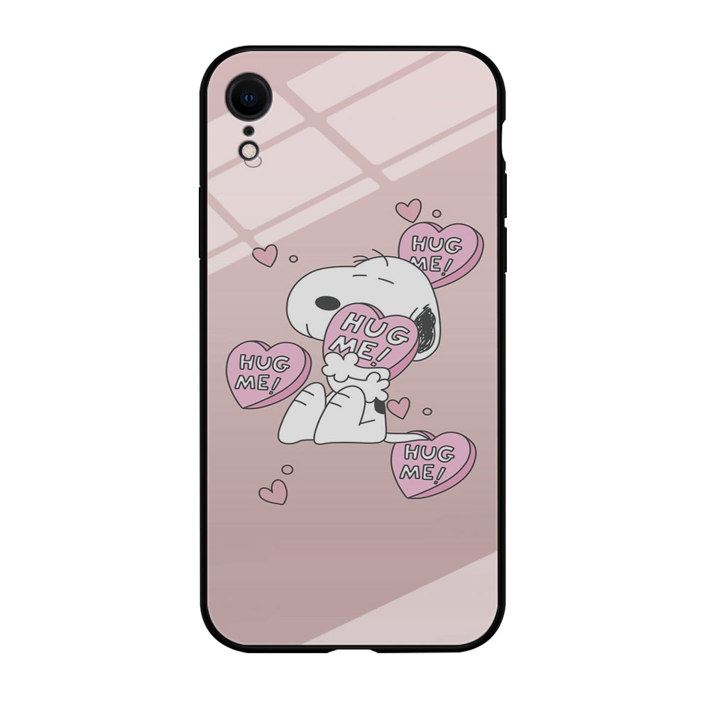 Snoopy Want A Hug 2D Black iPhone XR Case