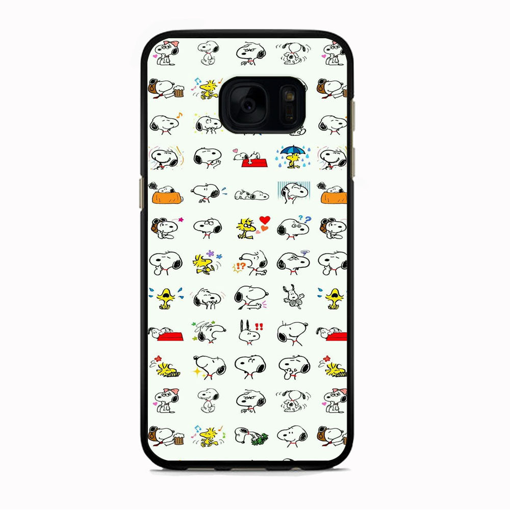 Snoopy White Emoji Samsung Galaxy S7 Case