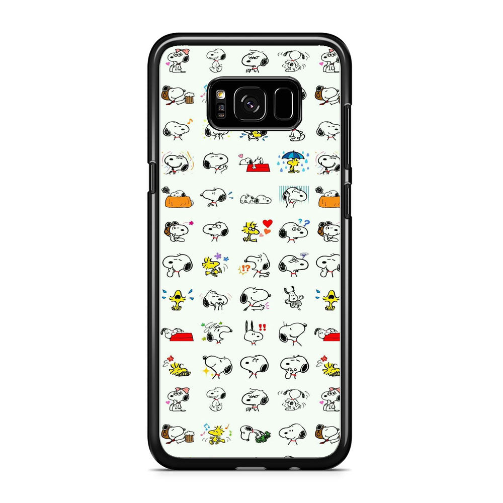 Snoopy White Emoji Samsung Galaxy S8 Case