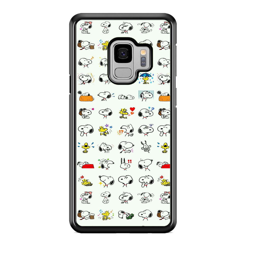 Snoopy White Emoji Samsung Galaxy S9 Case