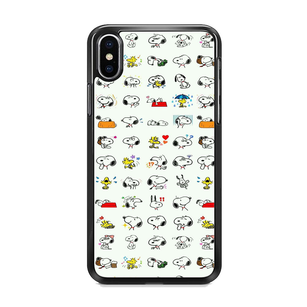 Snoopy White Emoji iPhone XS Case
