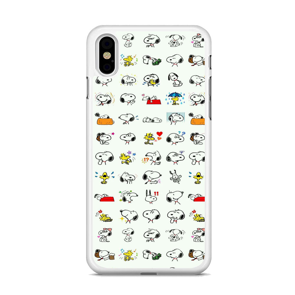 Snoopy White Emoji iPhone XS Case