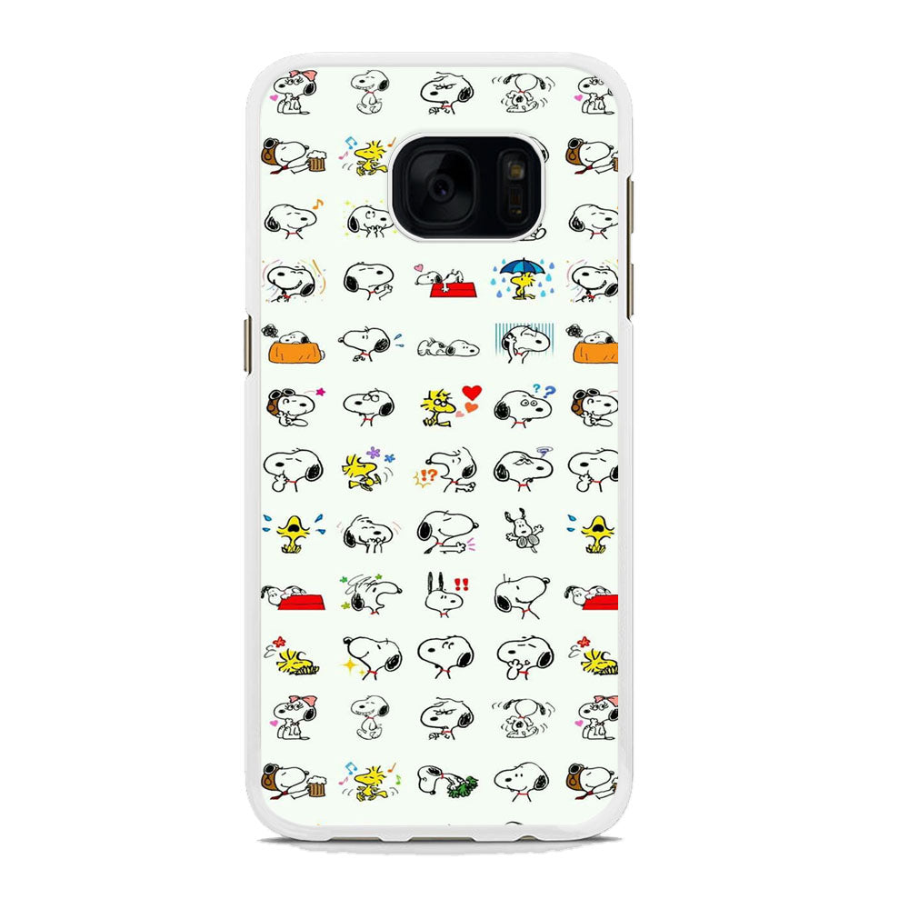 Snoopy White Emoji Samsung Galaxy S7 Edge Case