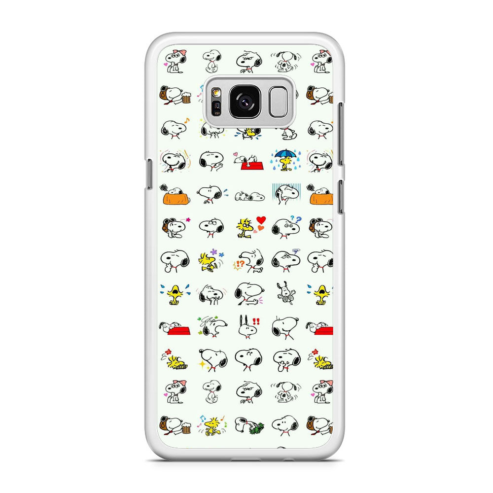 Snoopy White Emoji Samsung Galaxy S8 Case