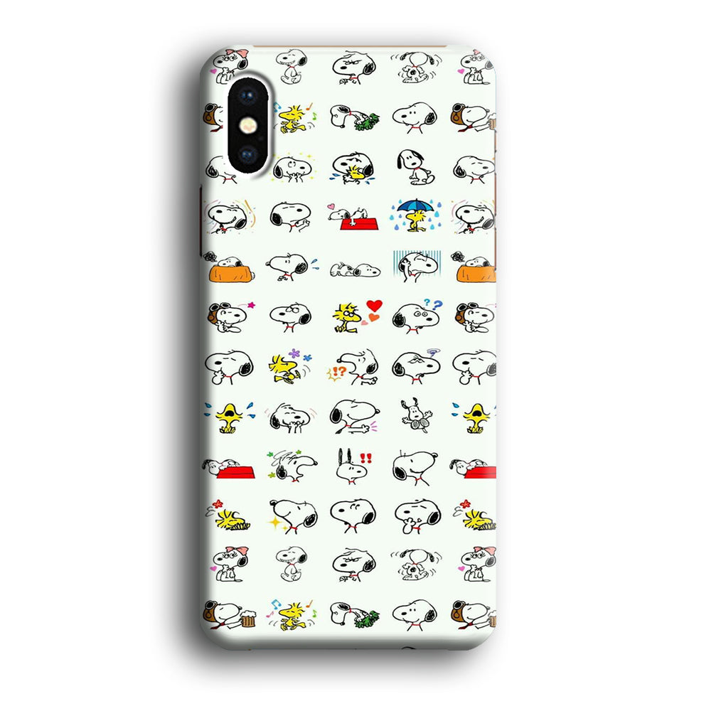 Snoopy White Emoji iPhone XS Case