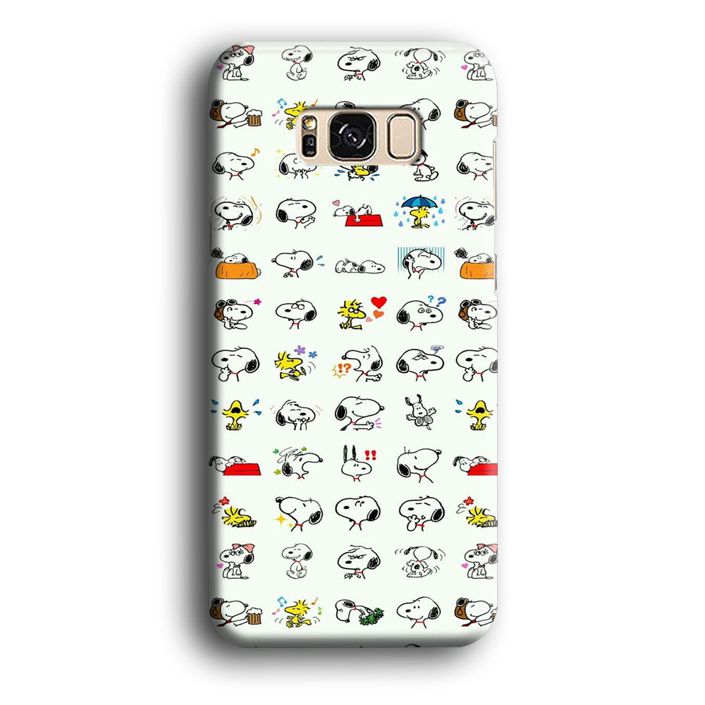 Snoopy White Emoji Samsung Galaxy S8 Case