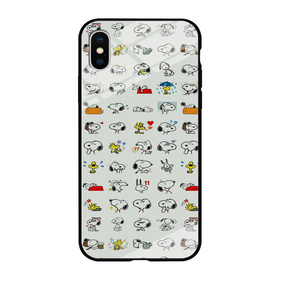 Snoopy White Emoji iPhone XS Case