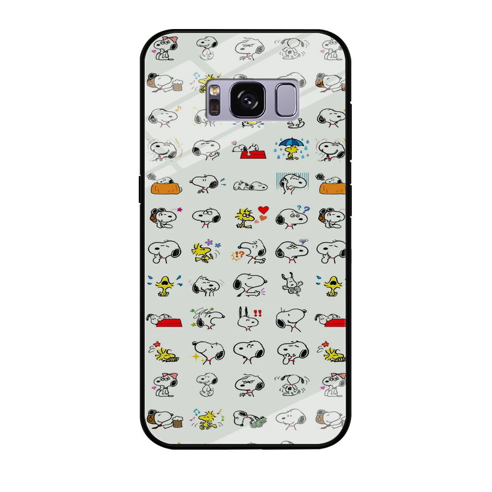 Snoopy White Emoji Samsung Galaxy S8 Case