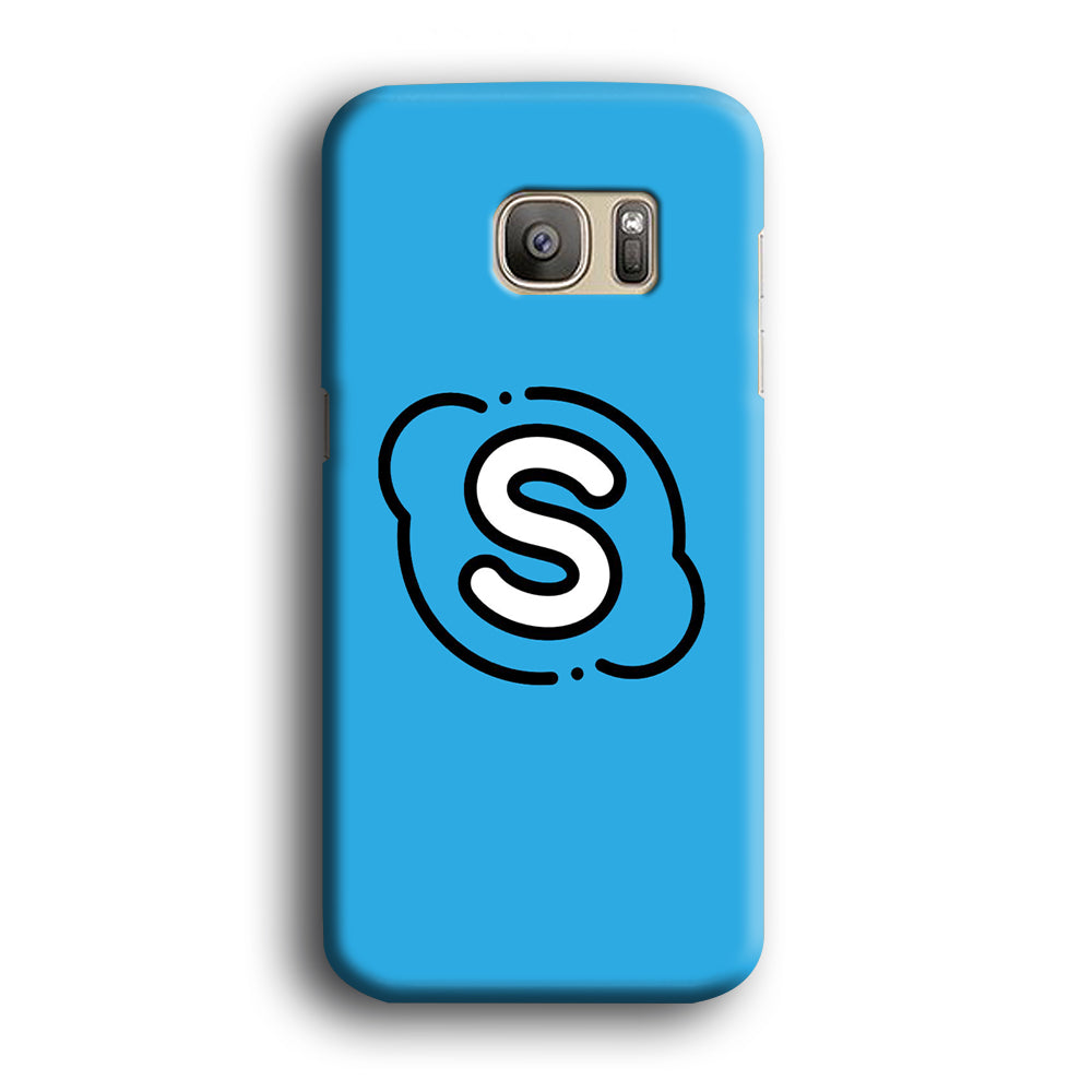 Social Media Skype Blue Samsung Galaxy S7 Edge Case
