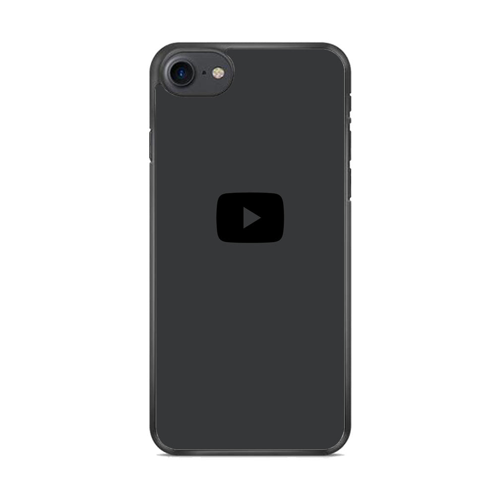 Social Media Youtube Play Button Grey iPhone 8 Case