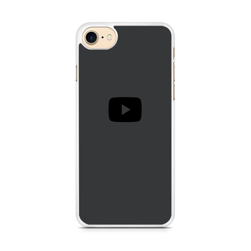 Social Media Youtube Play Button Grey iPhone 8 Case