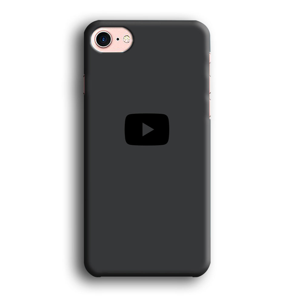 Social Media Youtube Play Button Grey iPhone 8 Case