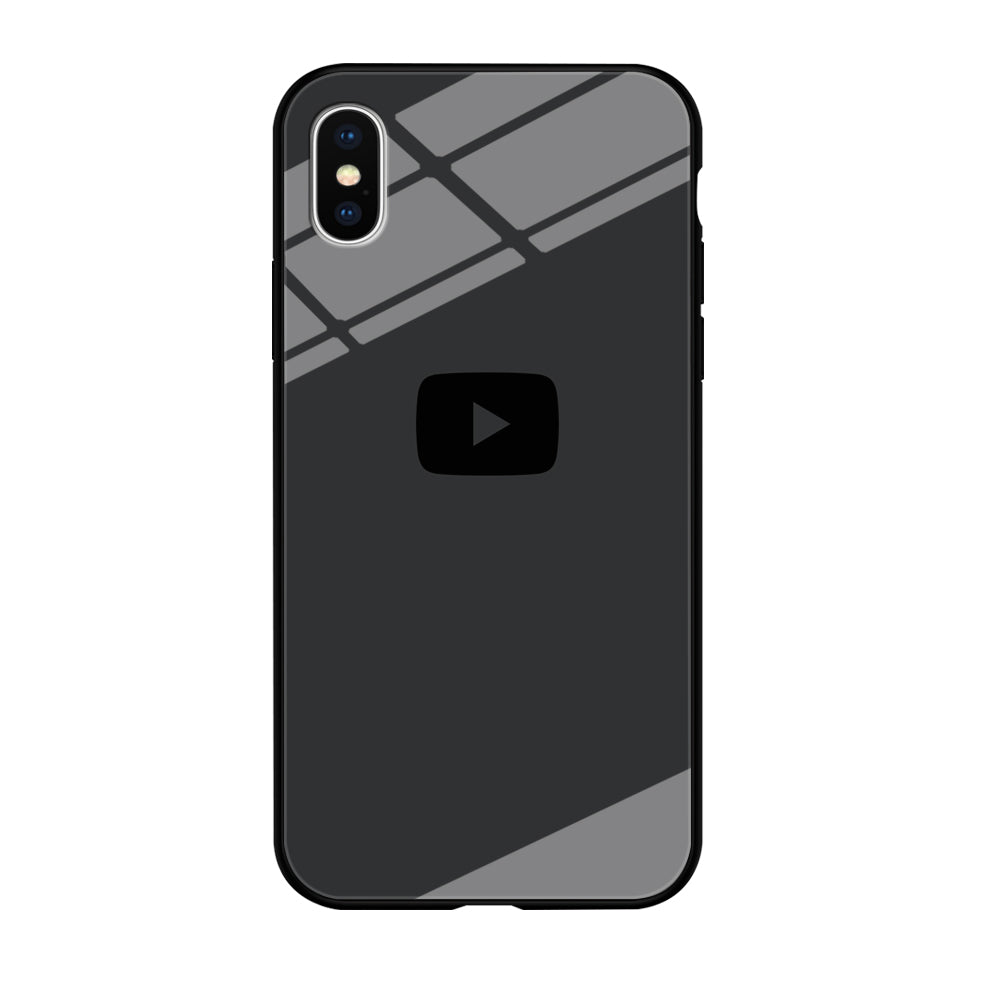 Social Media Youtube Play Button Grey iPhone X Case