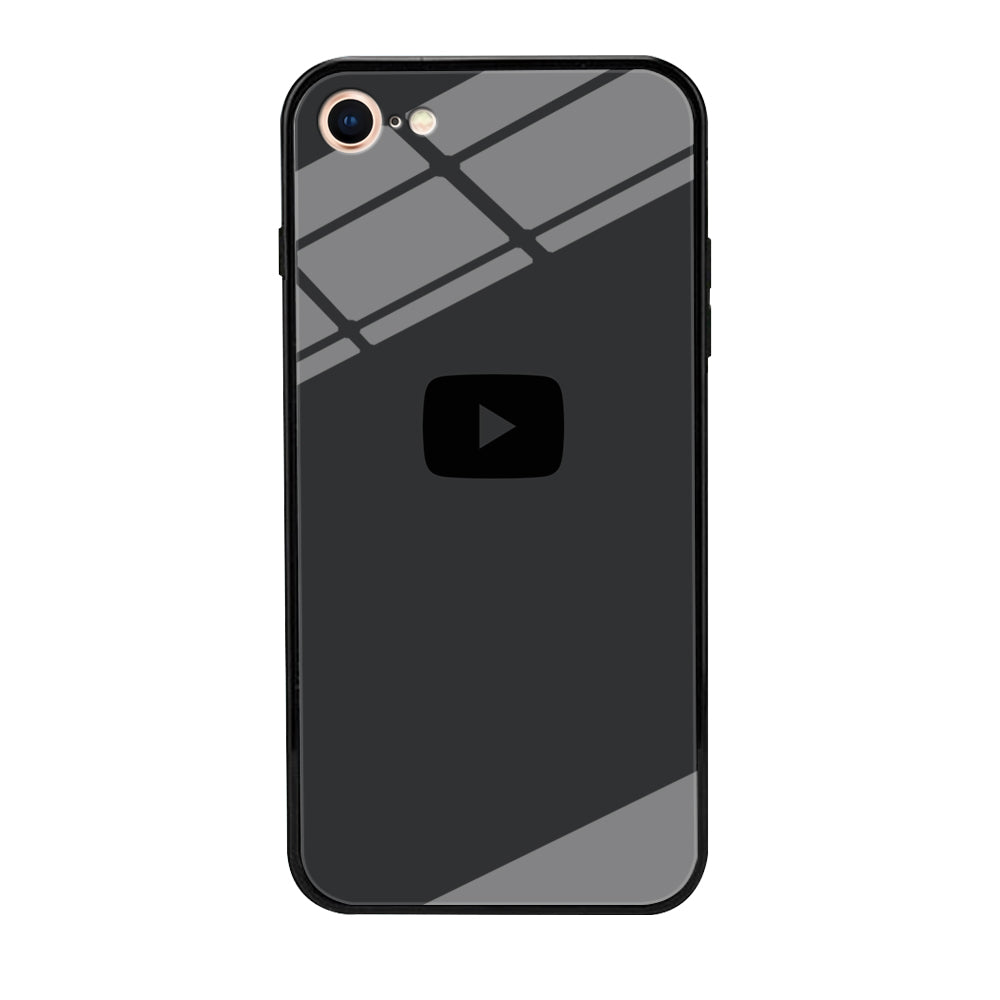 Social Media Youtube Play Button Grey iPhone 8 Case